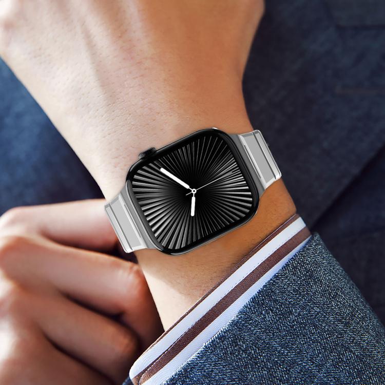 One Bead Folding Clasp Metal Titanium Alloy Watch Band, For Apple Watch 46mm / 49mm / 45mm / 44mm, For Apple Watch 42mm / 41mm / 40mm / 38mm