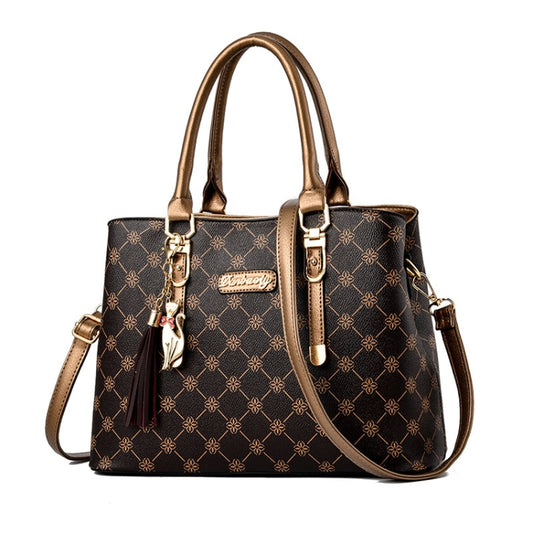 422 Large Capacity Printing Handbag, Deep Coffee Deep Coffee Print, Bronze Deep Coffee Print, Dark Red Deep Coffee Print, Bronze Rice White Print, Rice White Rice White Print