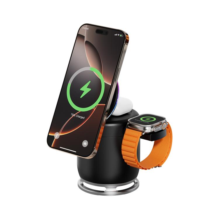 C52 Foldable 5 in 1 Desktop Magnetic Wireless Charging Bluetooth Speaker