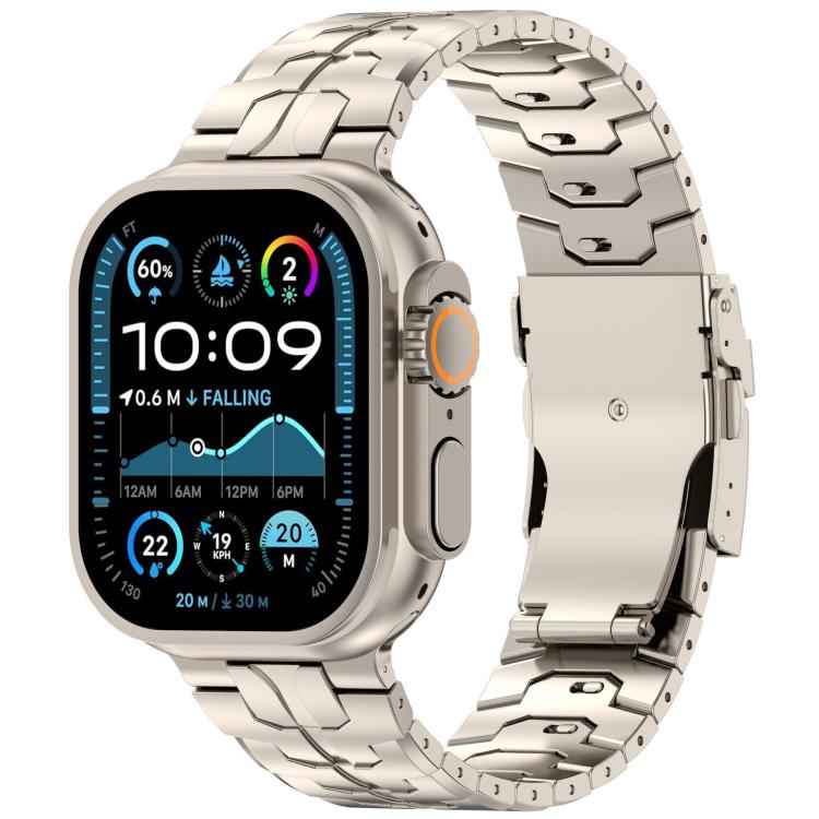 Detachable Safety Clasp Titanium Alloy Watch Band, For Apple Watch 46mm / 49mm / 45mm / 44mm, For Apple Watch 42mm / 41mm / 40mm / 38mm