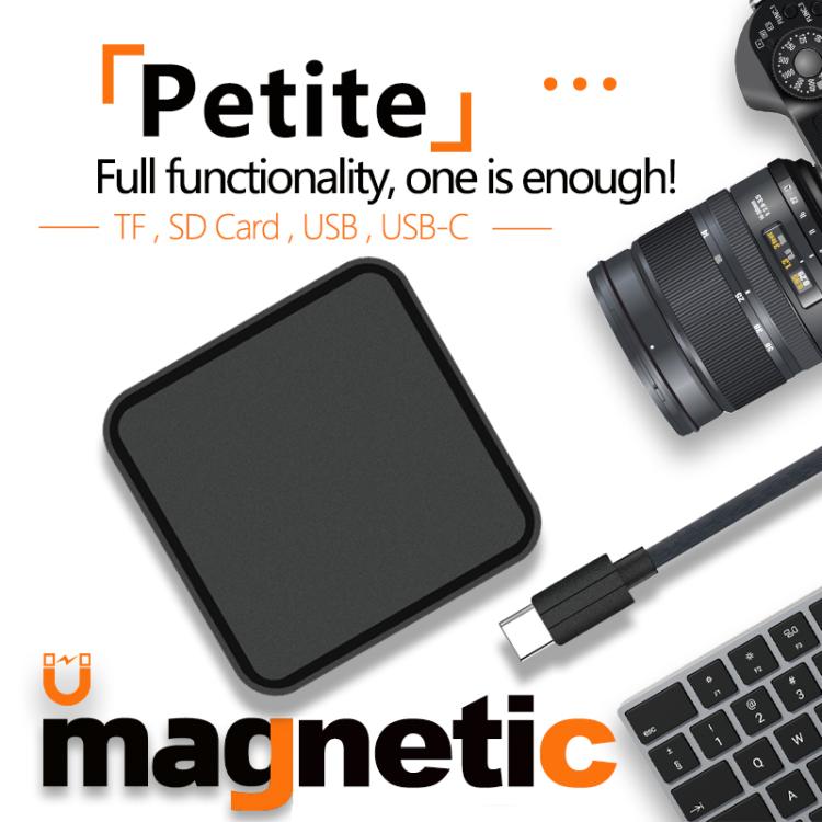 6 in 1 PD 100W, Dual Type-C, TF, SD Card, USB-A Port Multifunctional Magnetic HUB Dock Station, Type-C to PD 100W, Dual Type-C, TF, SD Card, USB-A Port