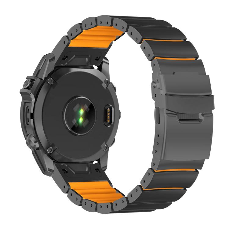 Safety Buckle Single Bead Silicone Titanium Alloy Watch Band, For Garmin 26mm, For Garmin 22mm