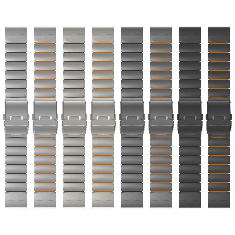 Safety Buckle Single Bead Silicone Titanium Alloy Watch Band, For Garmin 26mm, For Garmin 22mm