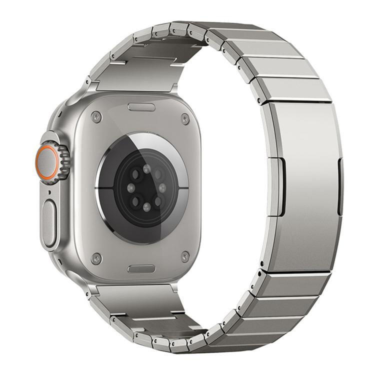 One Bead Butterfly Clasp Adjustable Link Stainless Steel Watch Band, For Apple Watch 42 / 44 / 45 / 46 / 49mm
