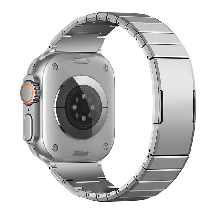 One Bead Butterfly Clasp Adjustable Link Stainless Steel Watch Band, For Apple Watch 42 / 44 / 45 / 46 / 49mm