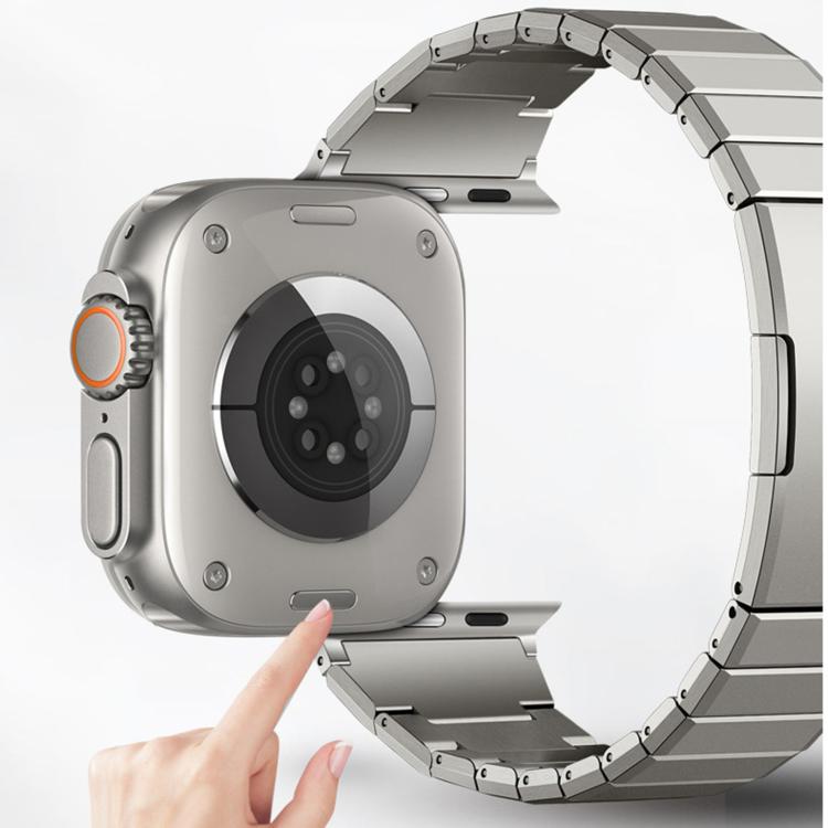 One Bead Butterfly Clasp Adjustable Link Stainless Steel Watch Band, For Apple Watch 42 / 44 / 45 / 46 / 49mm