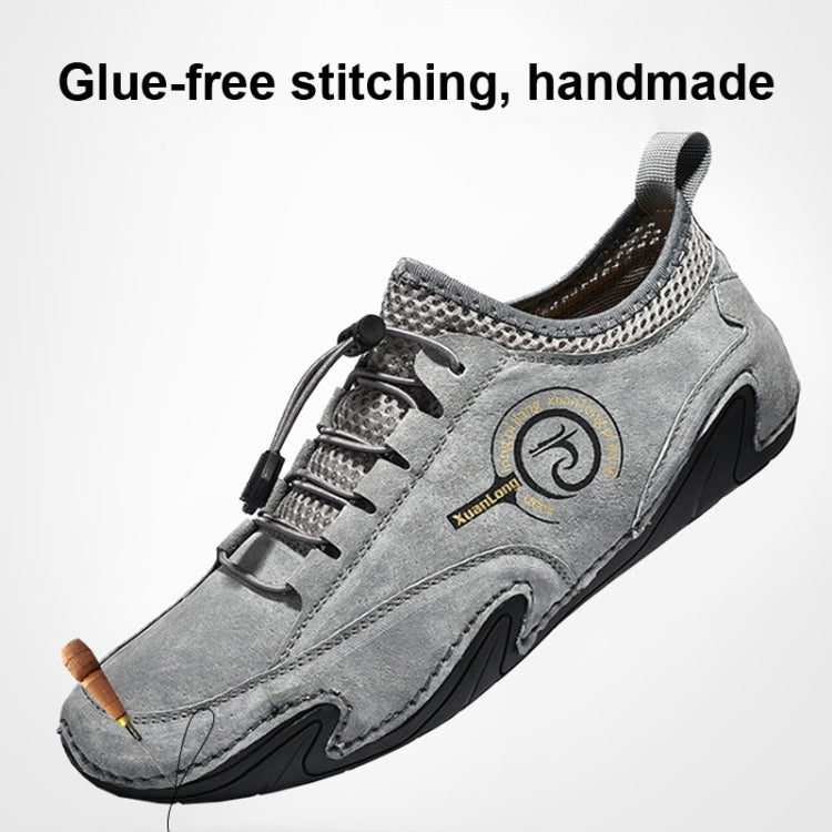 Spring And Summer Men Casual Breathable Peas Shoes Leather Pigskin Lazy Sneakers, 38, 39, 40, 41, 42, 43, 44, 45, 46, 47, 48