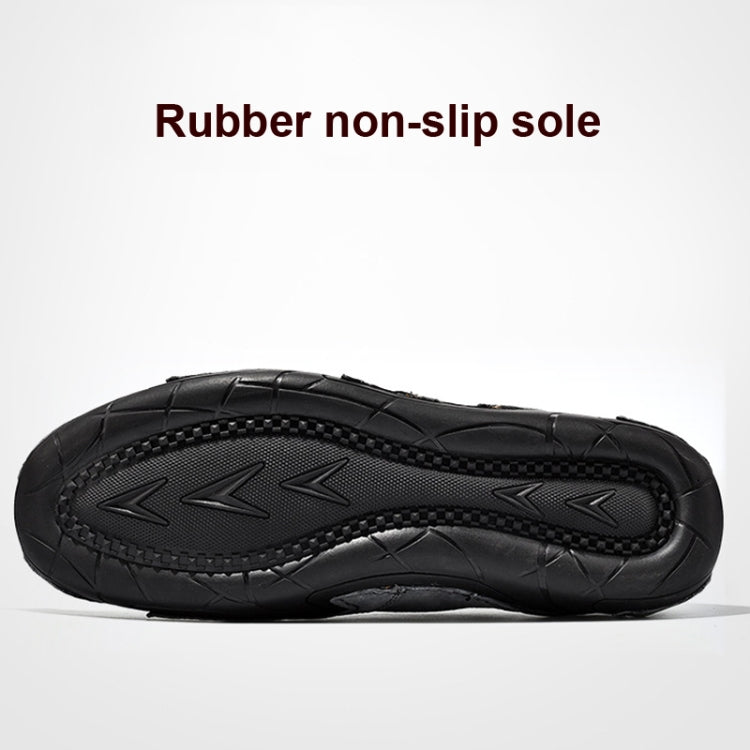 Spring And Summer Men Casual Breathable Peas Shoes Leather Pigskin Lazy Sneakers, 38, 39, 40, 41, 42, 43, 44, 45, 46, 47, 48