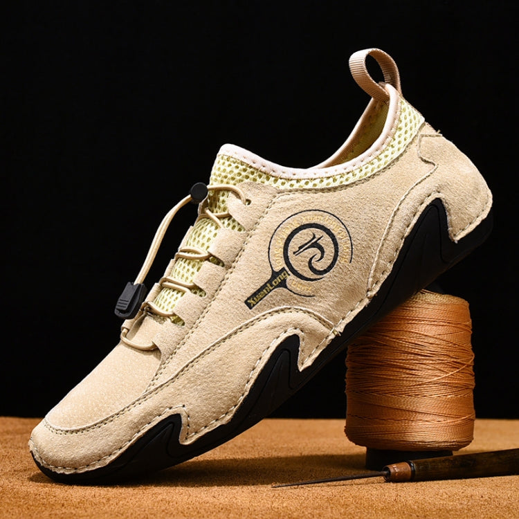 Spring And Summer Men Casual Breathable Peas Shoes Leather Pigskin Lazy Sneakers, 38, 39, 40, 41, 42, 43, 44, 45, 46, 47, 48