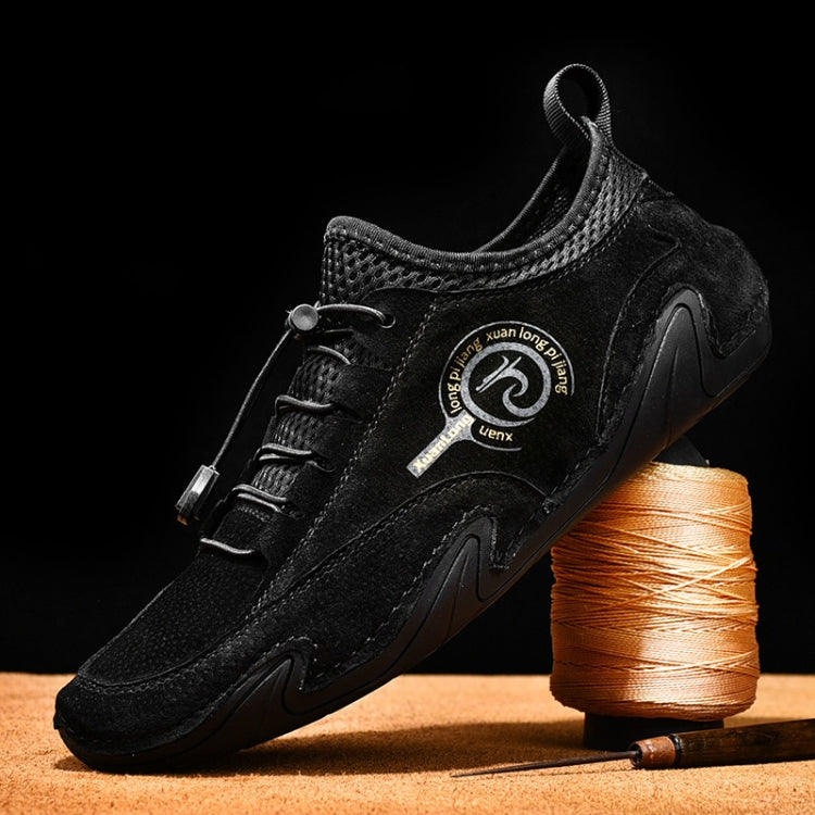 Spring And Summer Men Casual Breathable Peas Shoes Leather Pigskin Lazy Sneakers, 38, 39, 40, 41, 42, 43, 44, 45, 46, 47, 48