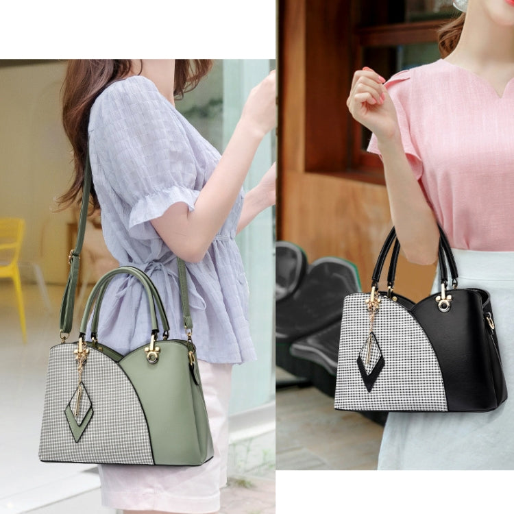Lattice Texture Large Capacity Handbag, White, Khaki, Green, Black, Pink