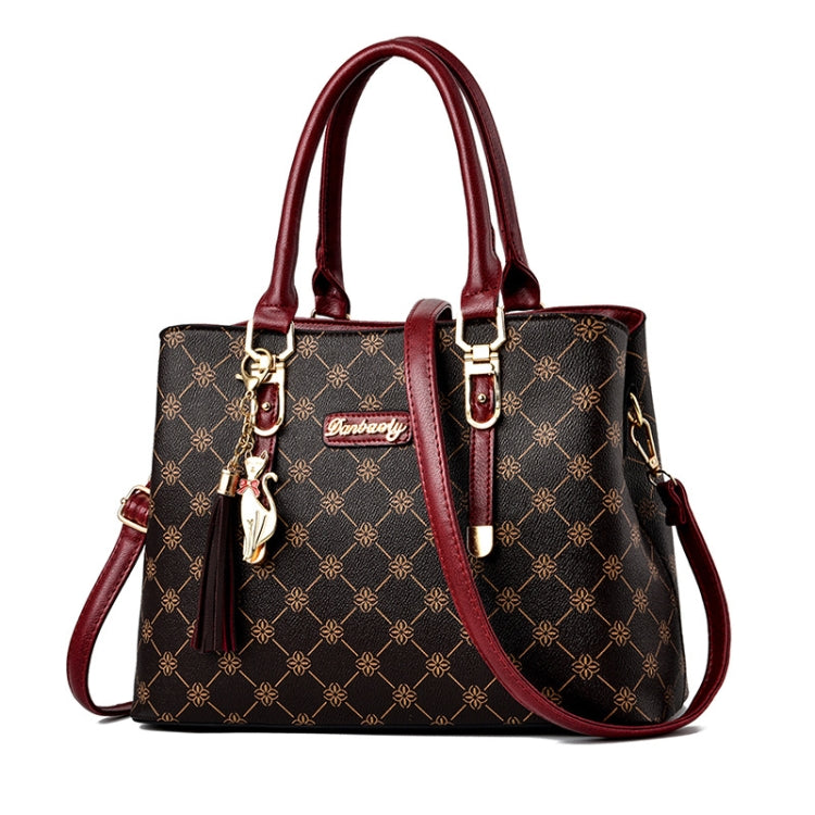 422 Large Capacity Printing Handbag, Deep Coffee Deep Coffee Print, Bronze Deep Coffee Print, Dark Red Deep Coffee Print, Bronze Rice White Print, Rice White Rice White Print